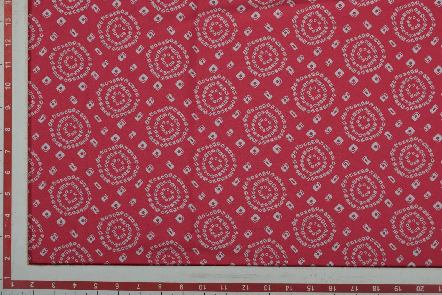 Red Printed Crepe Fabric