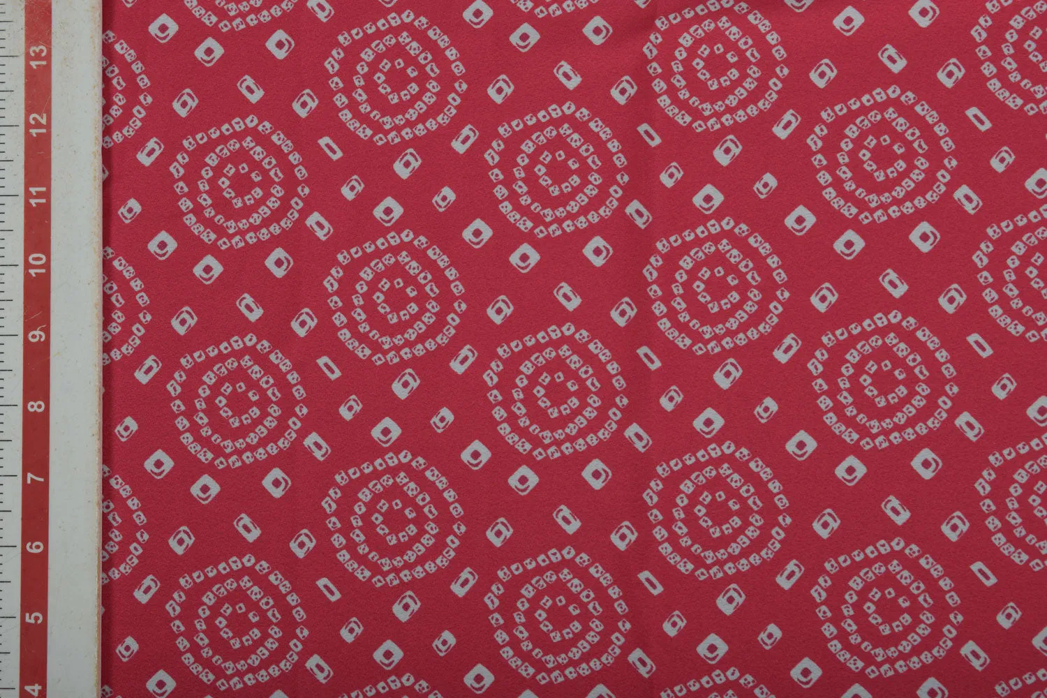 Red Printed Crepe Fabric