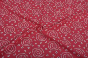 Red Printed Crepe Fabric