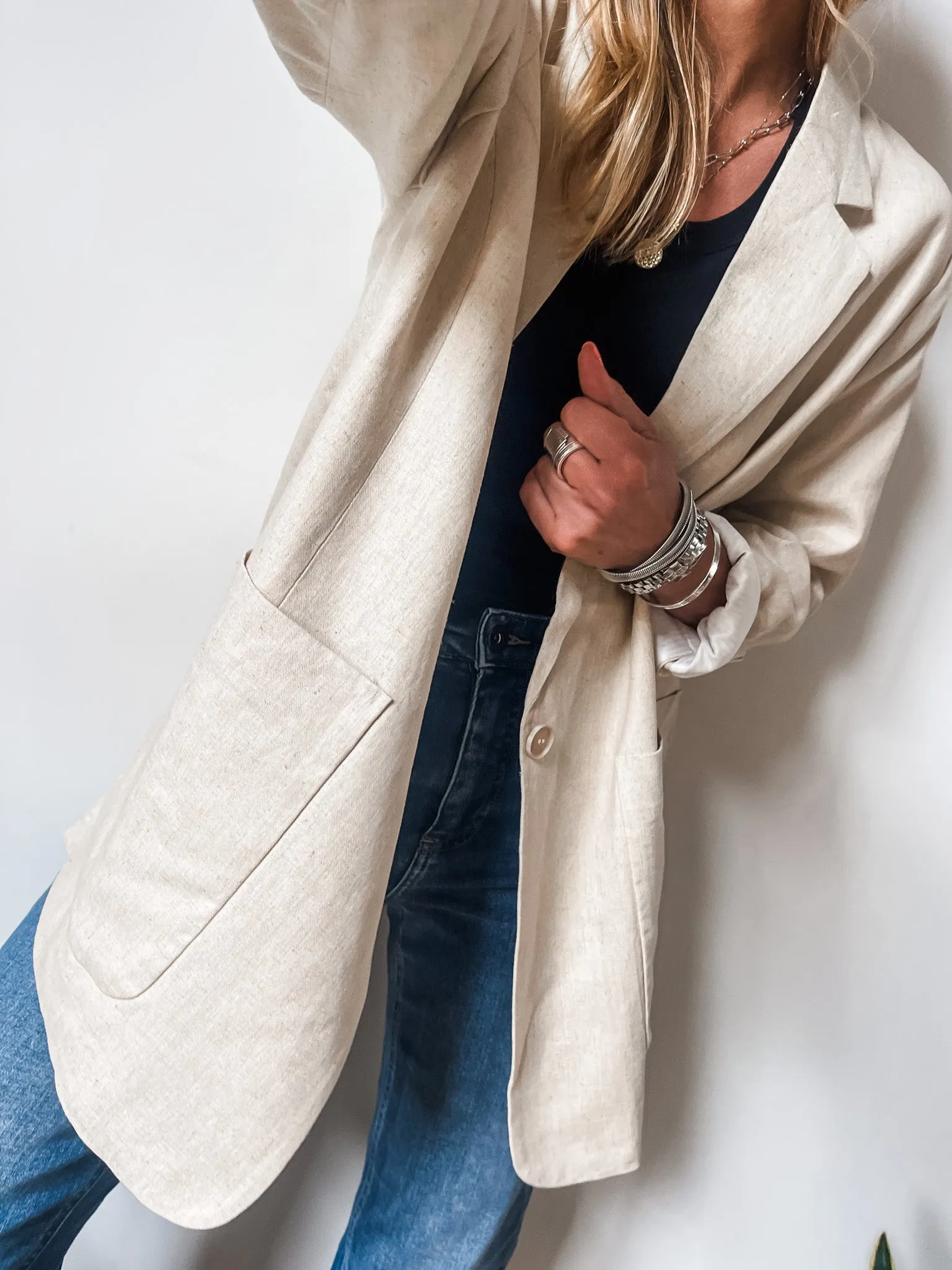 Saint Tropez Estelle Linen Blazer PREMIUM BRAND