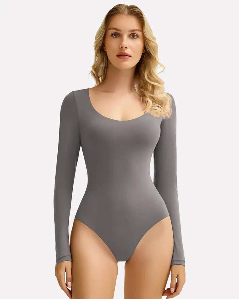 Scoop Neck Bodysuit Shapewear Going Out Tops