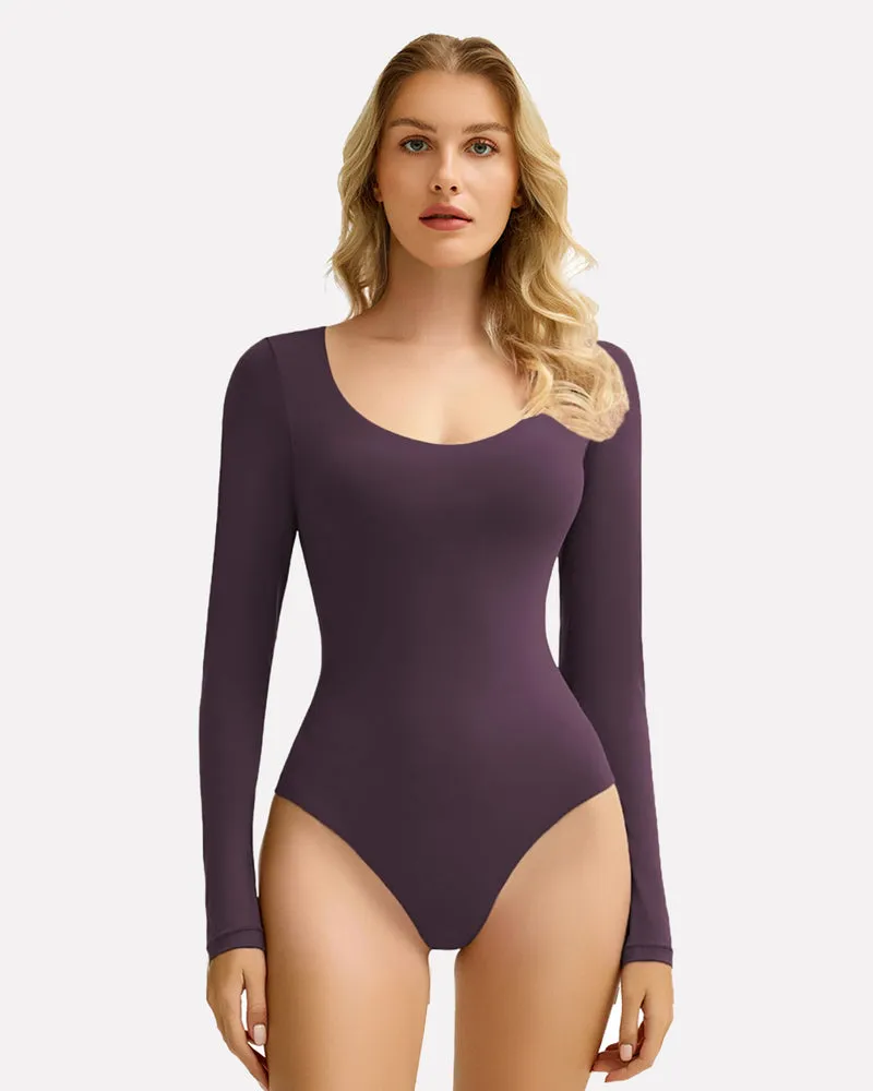 Scoop Neck Bodysuit Shapewear Going Out Tops