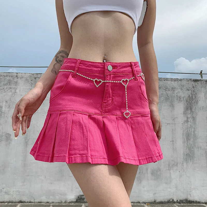 Sexy Ruffle Collar Stretchable Denim Women Summer Korean Trendy Slim Look Skirt Shorts