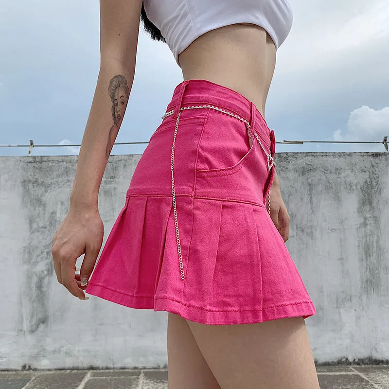 Sexy Ruffle Collar Stretchable Denim Women Summer Korean Trendy Slim Look Skirt Shorts