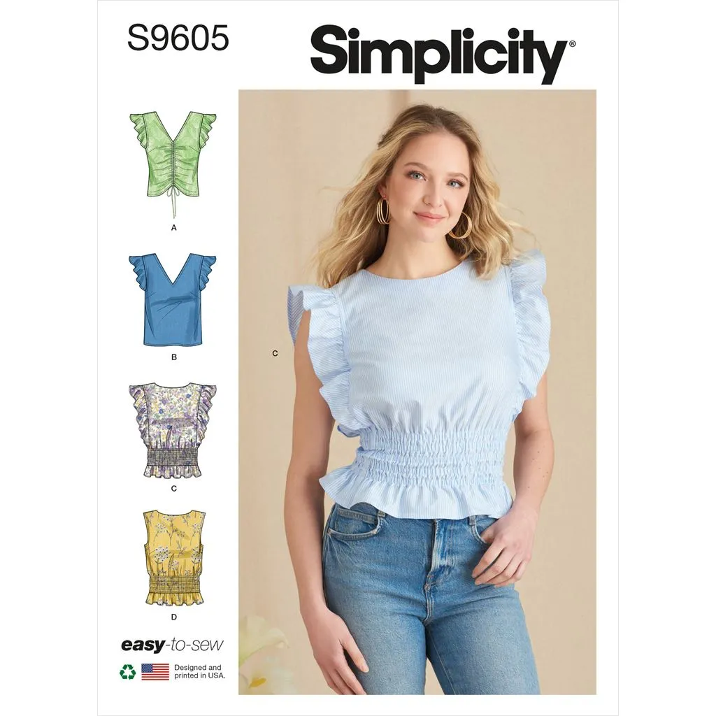 Simplicity Sewing Pattern S9605 Misses' Tops