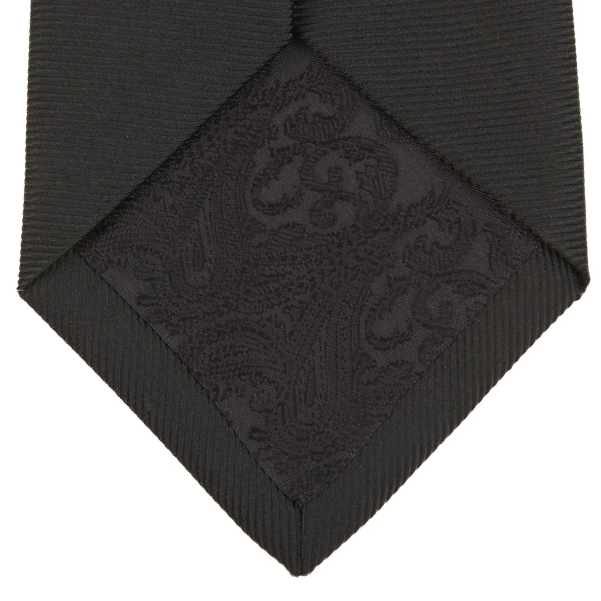 Slim Black Twill Silk Tie