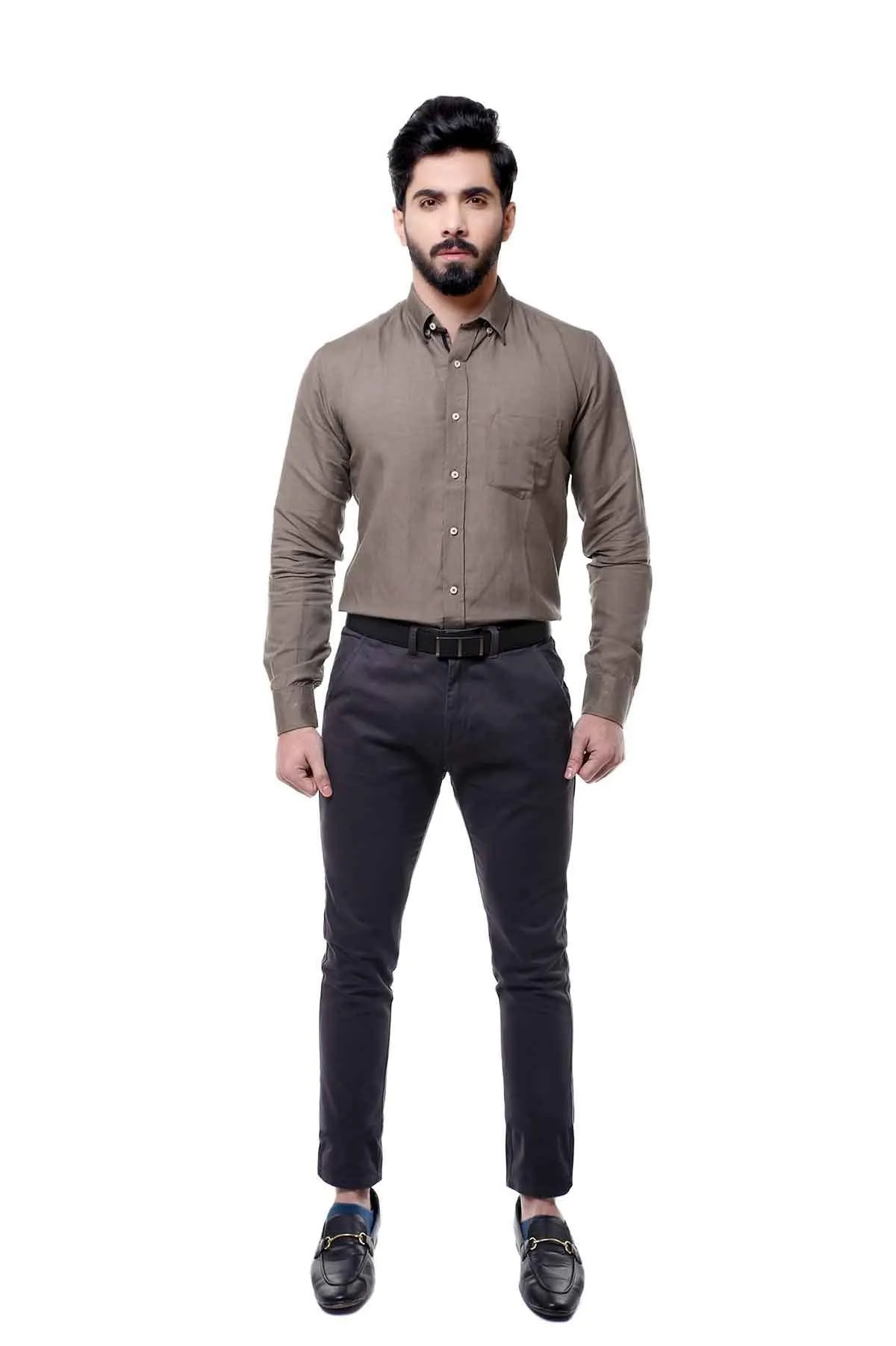 SMART SHIRT FULL SLEEVE BUTTON DOWN OLIVE