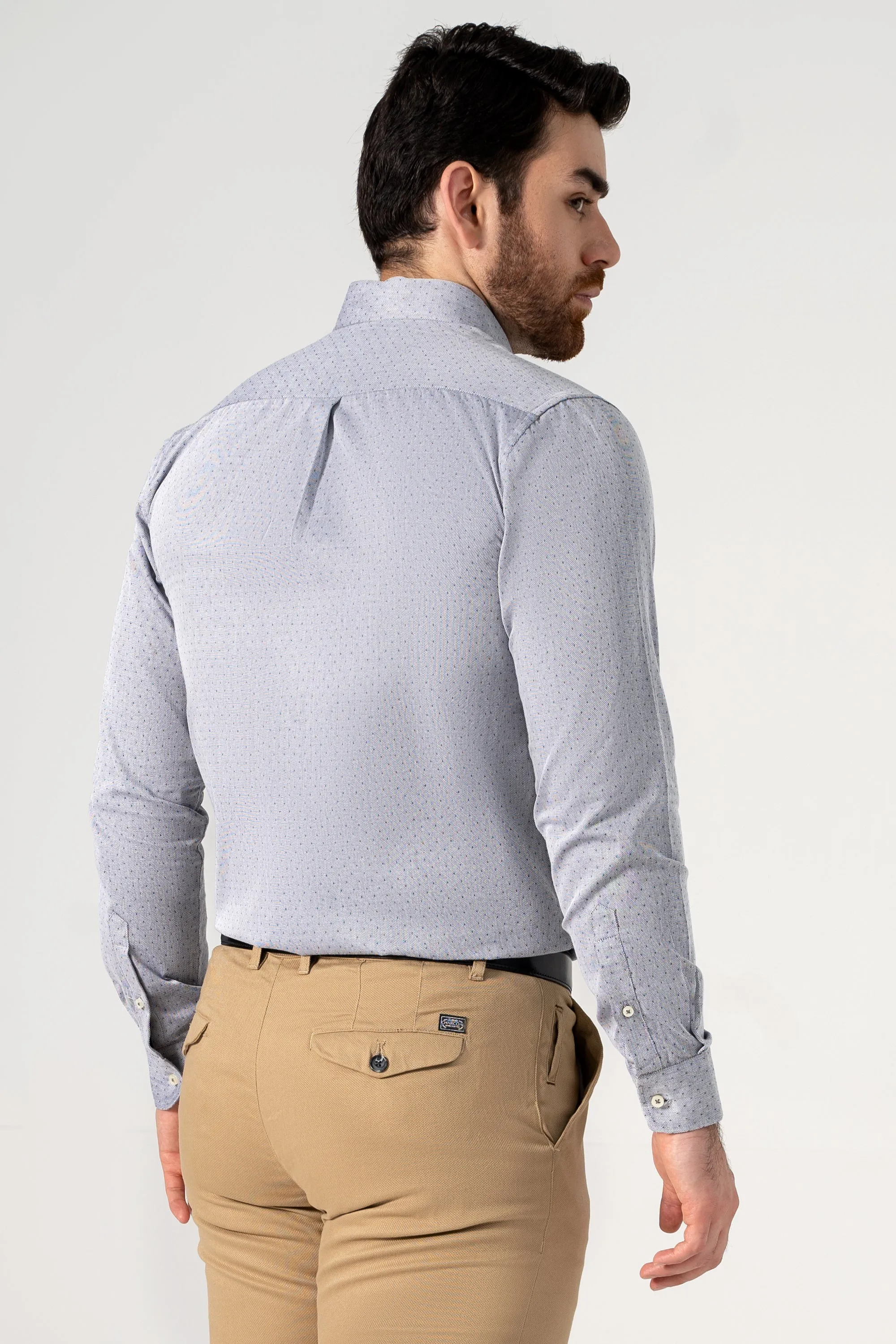 SMART SHIRT GREY TEXTURED