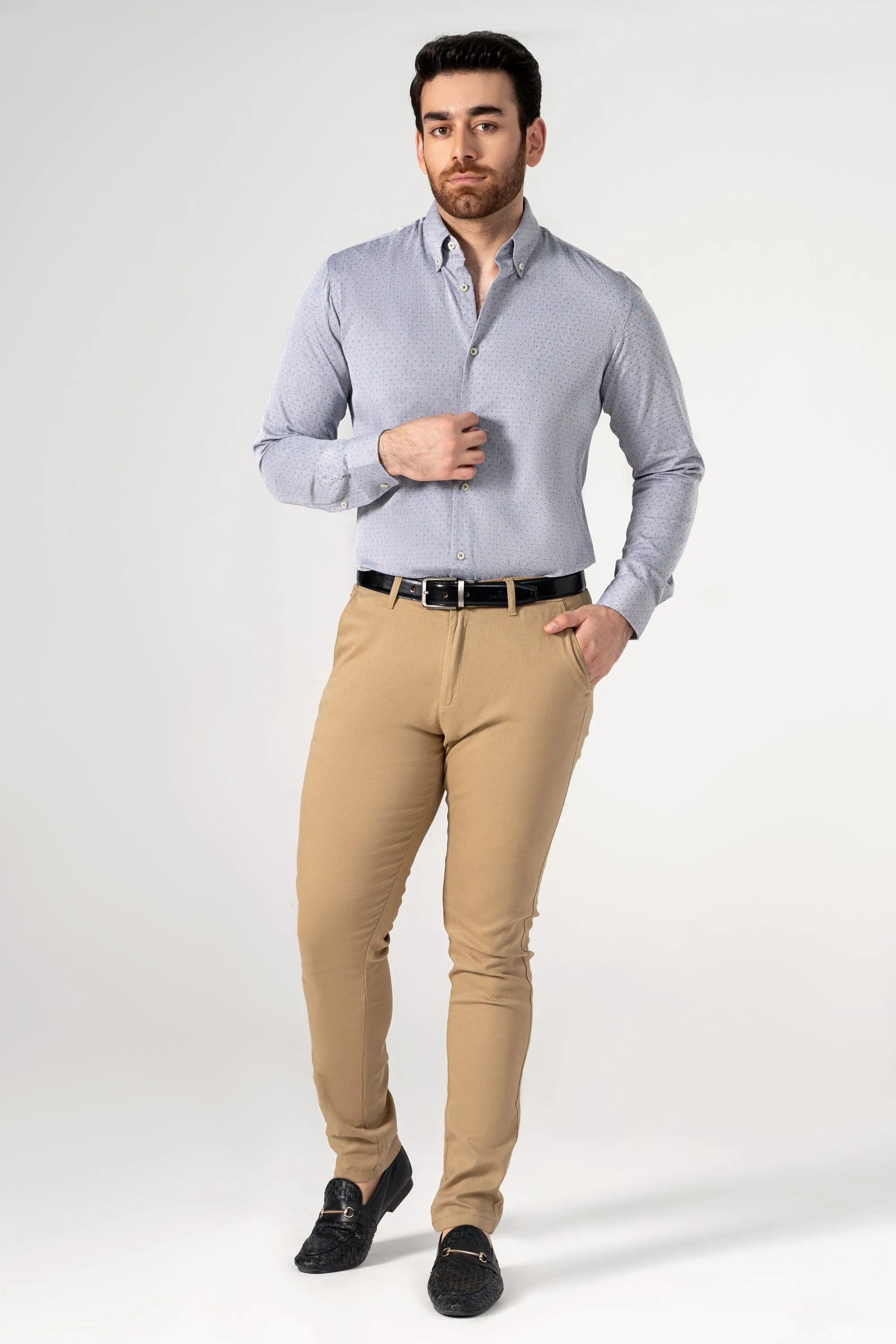 SMART SHIRT GREY TEXTURED