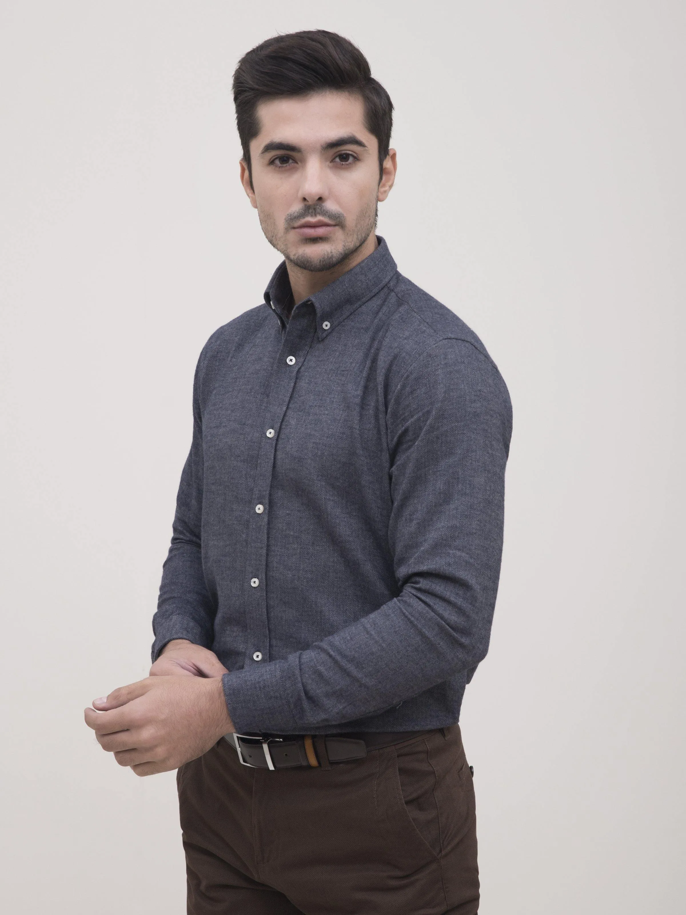 SMART SHIRT NAVY GREY