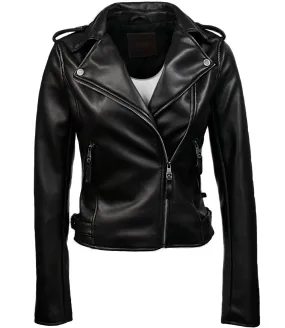 TOP GUN® WOMEN'S VEGAN LEATHER MOTORCYCLE JACKET