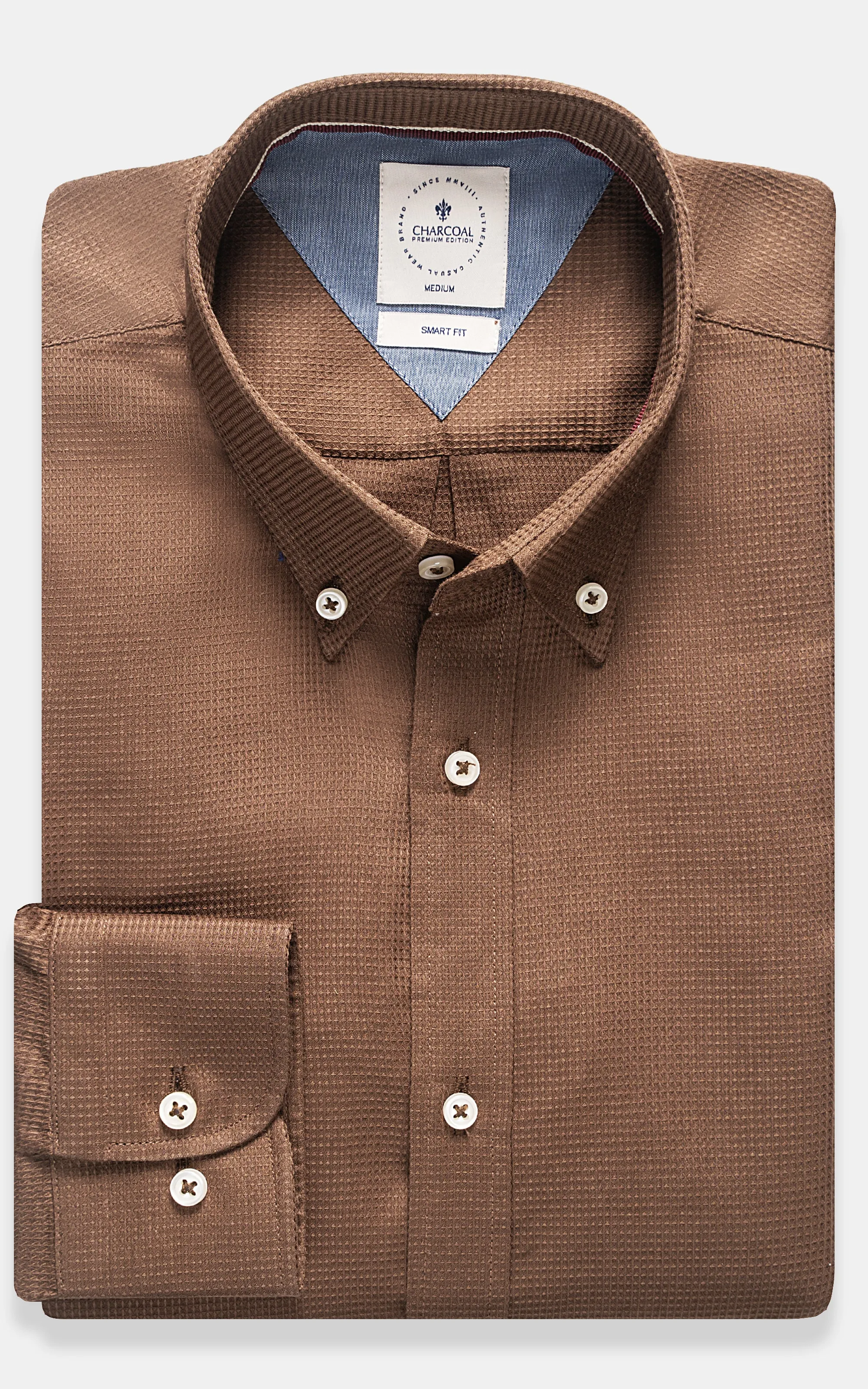 WAFFLE SMART SHIRT BROWN