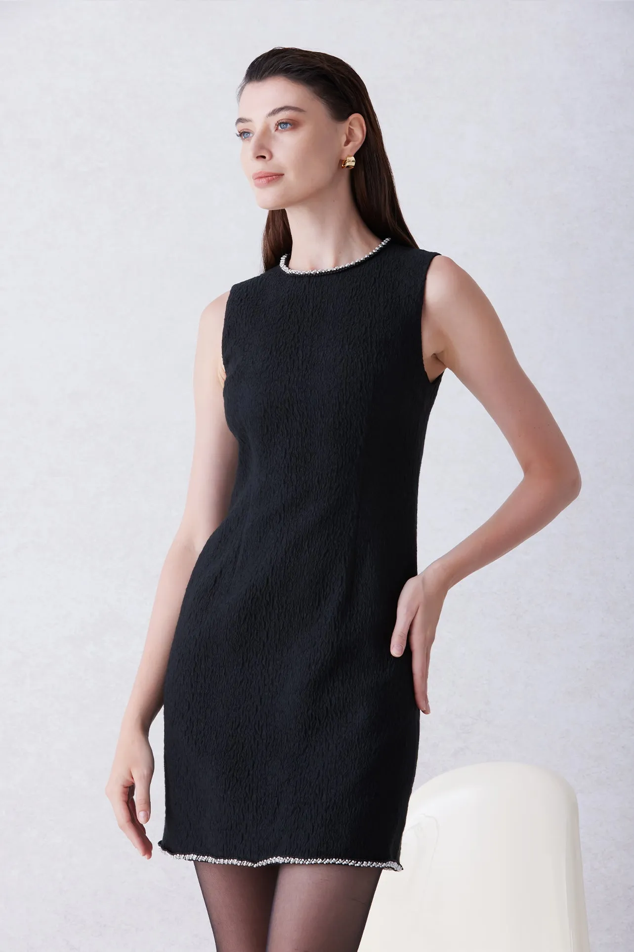 WOOL BLEND JACQUARD DRESS